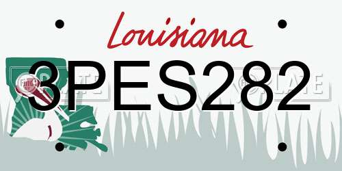 3PES282 Louisiana License Plate
