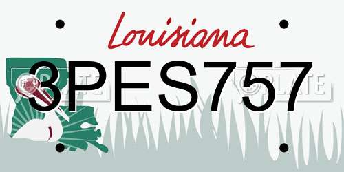 3PES757 Louisiana License Plate
