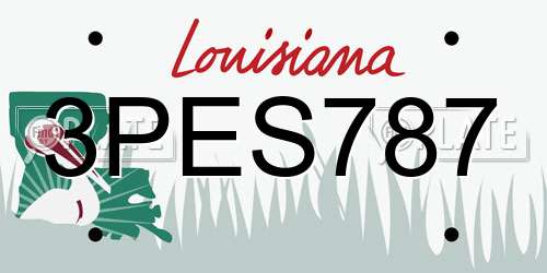 3PES787 Louisiana License Plate