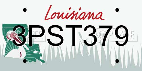 3PST379 Louisiana License Plate