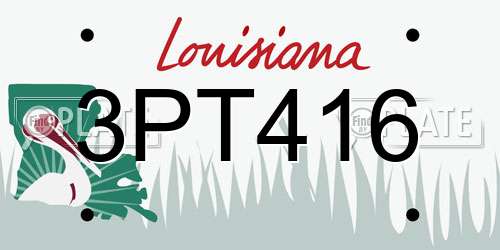 3PT416 Louisiana License Plate