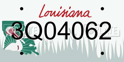 3Q04062 Louisiana License Plate
