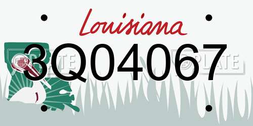 3Q04067 Louisiana License Plate