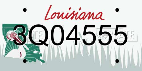 3Q04555 Louisiana License Plate