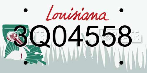 3Q04558 Louisiana License Plate