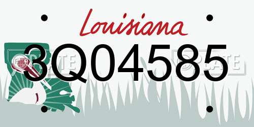 3Q04585 Louisiana License Plate