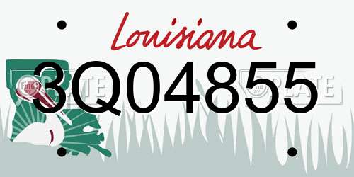 3Q04855 Louisiana License Plate