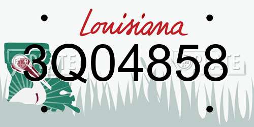 3Q04858 Louisiana License Plate