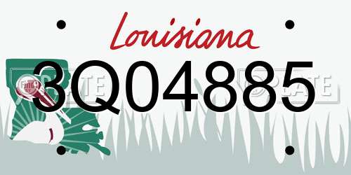 3Q04885 Louisiana License Plate