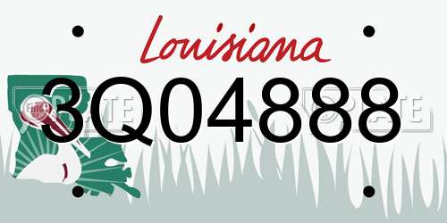 3Q04888 Louisiana License Plate