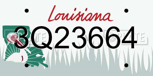 3Q23664 Louisiana License Plate