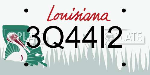 3Q44I2 Louisiana License Plate