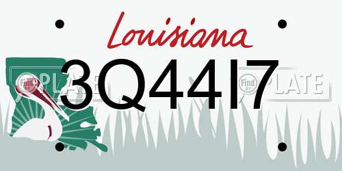 3Q44I7 Louisiana License Plate
