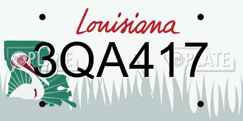 3QA417 Louisiana License Plate