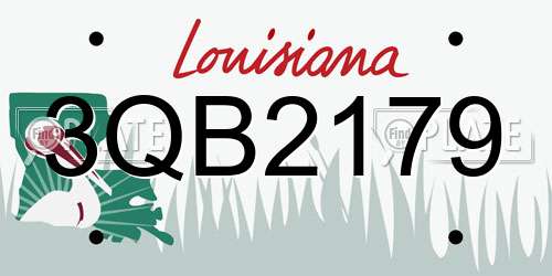 3QB2179 Louisiana License Plate
