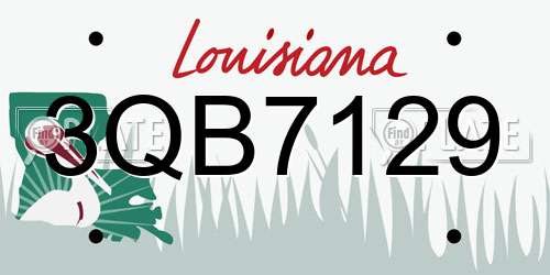 3QB7129 Louisiana License Plate