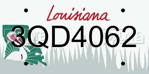 3QD4062 Louisiana License Plate