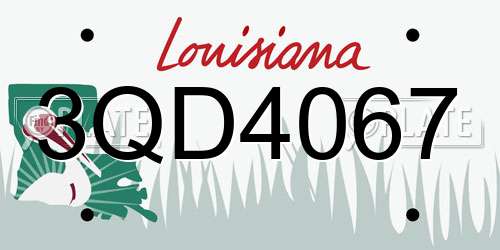 3QD4067 Louisiana License Plate
