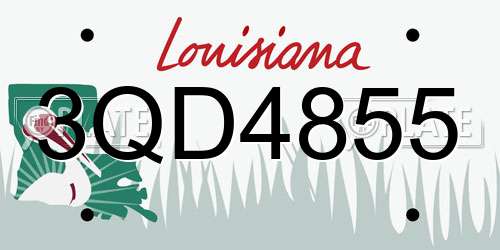 3QD4855 Louisiana License Plate
