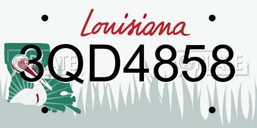 3QD4858 Louisiana License Plate