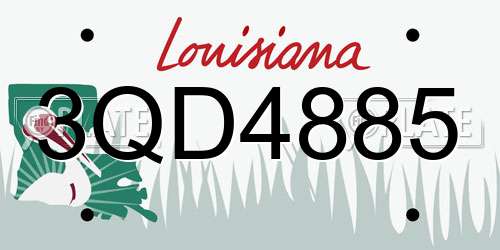3QD4885 Louisiana License Plate