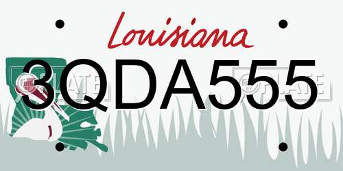 3QDA555 Louisiana License Plate