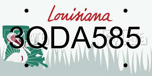 3QDA585 Louisiana License Plate