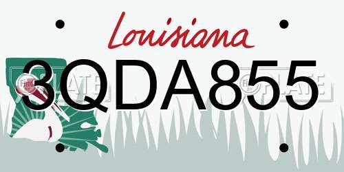 3QDA855 Louisiana License Plate