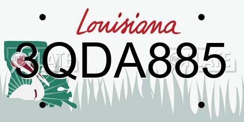 3QDA885 Louisiana License Plate
