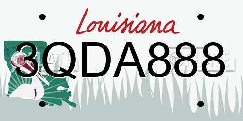 3QDA888 Louisiana License Plate