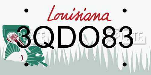 3QDO83 Louisiana License Plate