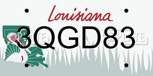 3QGD83 Louisiana License Plate