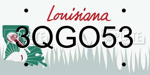 3QGO53 Louisiana License Plate