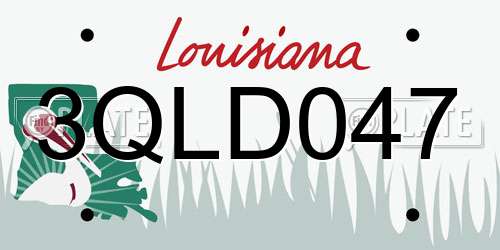 3QLD047 Louisiana License Plate