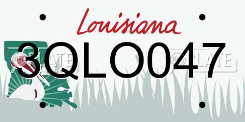 3QLO047 Louisiana License Plate