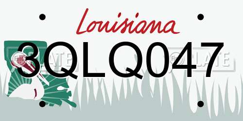 3QLQ047 Louisiana License Plate