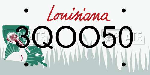 3QOO50 Louisiana License Plate