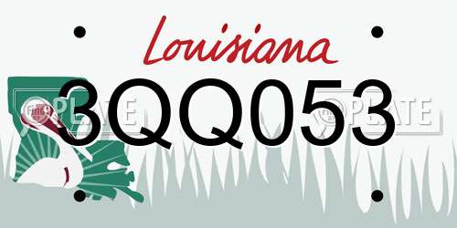 3QQ053 Louisiana License Plate