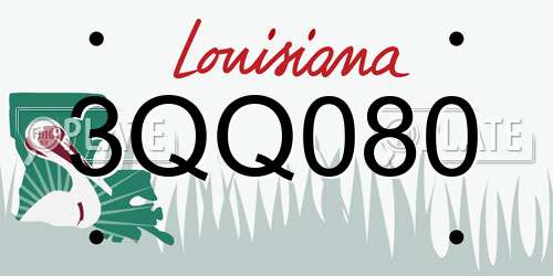 3QQ080 Louisiana License Plate