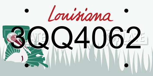 3QQ4062 Louisiana License Plate