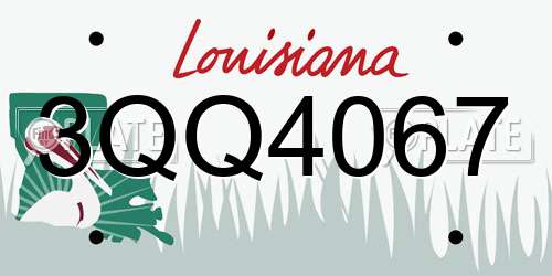 3QQ4067 Louisiana License Plate