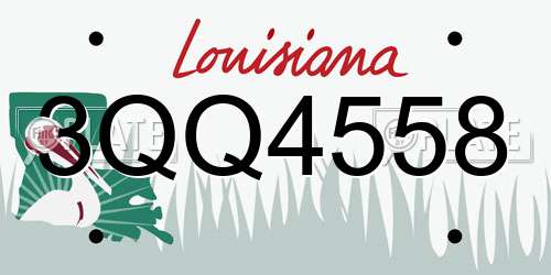 3QQ4558 Louisiana License Plate