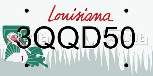 3QQD50 Louisiana License Plate