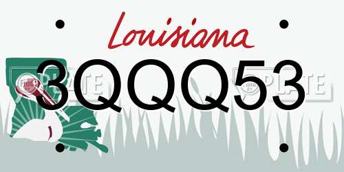 3QQQ53 Louisiana License Plate