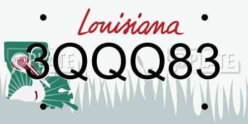 3QQQ83 Louisiana License Plate