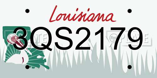 3QS2179 Louisiana License Plate