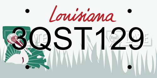 3QST129 Louisiana License Plate