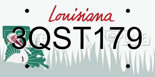 3QST179 Louisiana License Plate