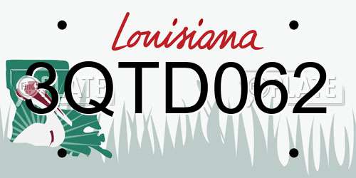 3QTD062 Louisiana License Plate