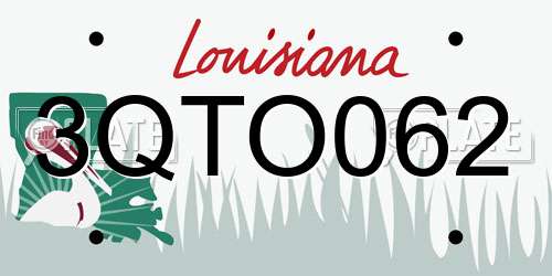 3QTO062 Louisiana License Plate